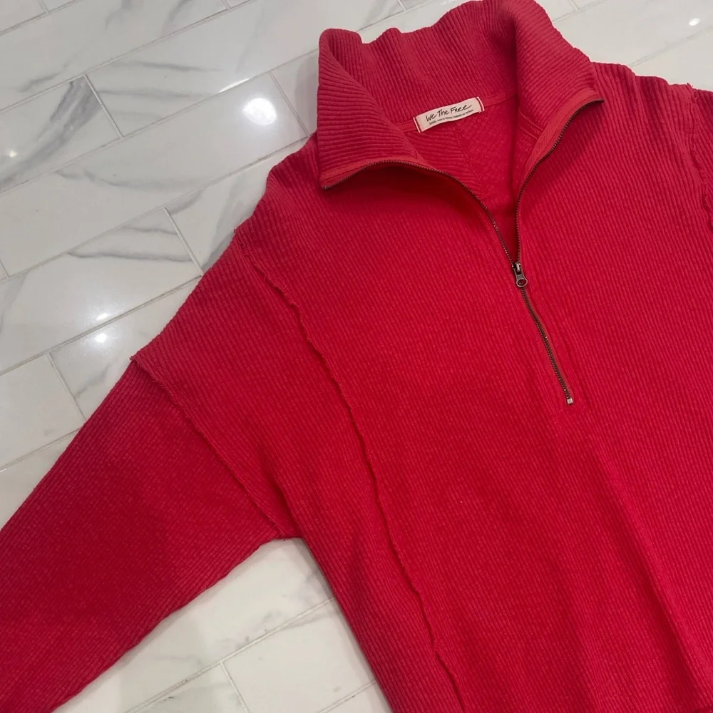 We The Free Quarter Zip Ribbed Pullover-Size S - Picture 8 of 8